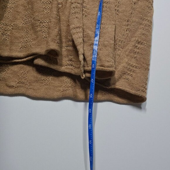 Sundance Womens Long Beige Lambswool & Acrylic Open‎ Front Cardigan Sweater L - Picture 7 of 7